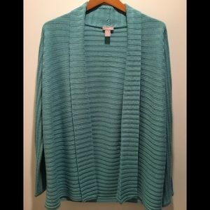 Chico’s Turquoise Ribbed Sweater